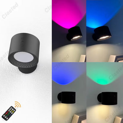 Touch & Remote Control Indoor Wireless Rechargeable Wall Lamp Battery Powered LED Cordless Wall Sconces Light with USB Charging